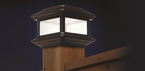 Classy Caps SL088 4X4 Black Aluminum Colonial Solar Post Cap, 4" x 4",