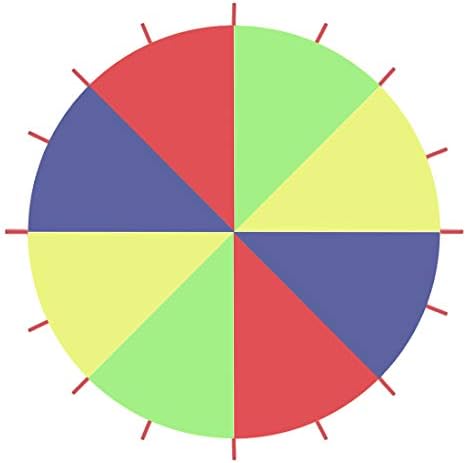 happymaty Rainbow Umbrella Parachute,13 Feet for Kids Parachute with 16 Handles for Kids Play, Kids Games, Outdoor Games, Outdoor Toys