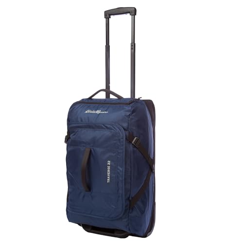 Eddie Bauer Traverse Rolling Duffel Bag-Made from Ripstop Polyester with Telescoping Handle