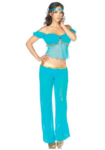 Leg Avenue Women 3Pc Arabian Beauty Off Shoulder Top With Harem Pant n Headband
