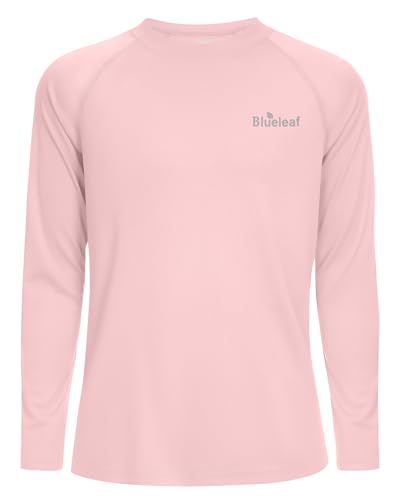 Blueleaf UPF 50+ Boys Swim Shirt 2T to Youth Long Sleeve Rash Guard Kids Toddler UV Sun Protection Water Shirts for Beach Surf Quick Dry L Light Pink at Amazon