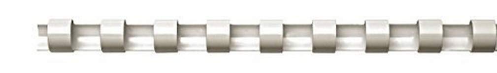 Fellowes Plastic Binding Combs, 8mm A4, 21-40 Sheet Capacity, 21 Rings, White, Pack of 100 - Compatible with Comb Binding Machines