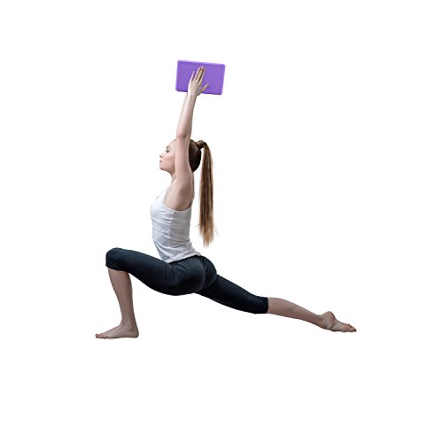 PROIRON Yoga Blocks,Exercise Blocks,High Density EVA Foam Blocks- Provides Stability Balance & Support for Pilates,Yoga,Workout and Fitness (Yellow+Purple) - Thumbnail 4