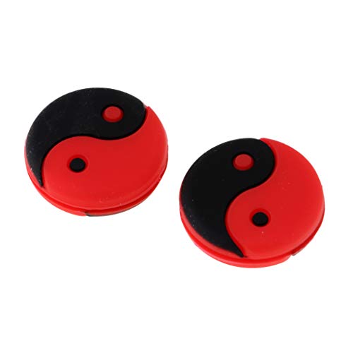 LEIPUPA 2 Pack Tennis Racket Vibration Dampener - Easy Use & Durable - Red Black