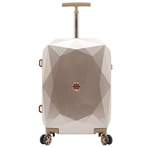 kensie Women's 3D Gemstone TSA Lock Hardside Spinner Luggage, Rose Gold