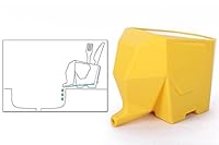 WOOD MEETS COLOR Kitchen Drain Device Functional Elephant Container Box, Cutlery Drainer and Cosmetic Storage (Yellow-1 Pack)