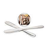 3in1 Multi-function Butter Knife, 2 Pack Stainless Steel Butter Curler & Spreader with Serrated Edge, Shredding Slots for Cutting Vegetables Fruit Cheese-Silvery