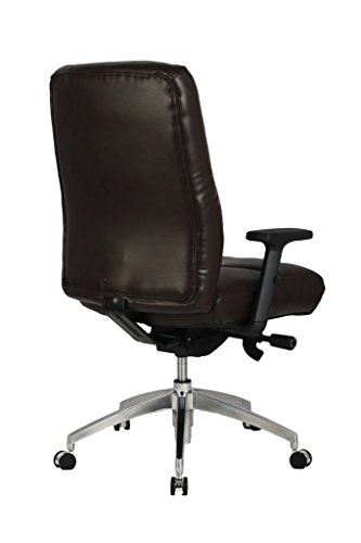 VIVA OFFICE Diamond Pattern High Back Bonded Leather Office Executive Chair Adjustable Armrest, Black