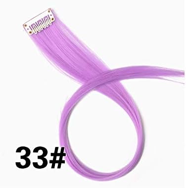 Harla Clip in One Piece Hair Extensions 50Cm Straightlong Synthetic Hairpieces Women Girls Rainbow,33,18inches