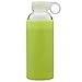 Bonison Summer Sale Novelty Durable Glass Water Bottle with Colorful Soft Silicone Sleeve (14 Ounce, Yellow)