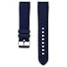 Benchmark Basics Navy Blue Silicone Rubber Watch Band with Navy Stitching + Spring Bar Tool | 18mm, 20mm, 22mm & 24mm (20mm, Navy Blue w/Navy Stitching)