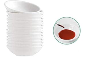 XINLTC 12 PCS Ceramic Painting Color Palette, Empty Watercolor Painting Dish, Porcelain Watercolor Paint Palette Stacking Style Palette for Artist Gouache Pigment Ink Mixing 7.6X2cm