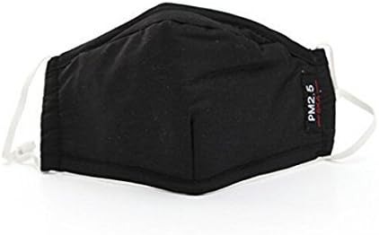 PM 2.5 Washable Pollen Dust Mask Anti-fog Anti Dust Earloop Mouth Mask Activated Carbon Filter Into /Three-Dimensional Cotton Masks (Black)