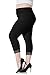 Cheapestbuy Vangee Women's Plus Size Lace Trim Soft Modal Cotton Leggings Workout Tights Pants Cropped Length