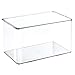 mDesign Stackable Bathroom Storage Box with Lid - Container for Organizing Hand Soaps, Body Wash, Shampoo, Conditioner, Hand Towels, Hair Accessories - Lumiere Collection - 4 Pack - Clear