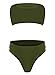 Ybenlow Women's 2 Piece Solid Bandeau Swimsuit Top Bottom Set,Green,Medium