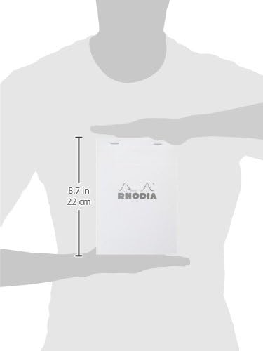 RHODIA 16201C, Stapled Notepad N°16 White, A5, Small Squares, 80 Detachable Sheets, 80G White Clairefontaine Paper, Soft - Image 5