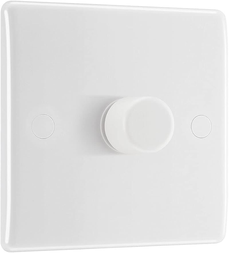 BG Electrical Nexus 800 Round Edge 2 Way Dimmer Switch 200W White Moulded