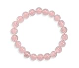 Rose Quartz Bead Stretch Bracelet Genuine Stones