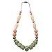 ReignDrop Baby Teething Necklace for Mom, Silicone Baby Teether Necklace for Teething Pain Relief In Babies and Toddlers, Sturdy and Stylish Chewable Necklace for Boys and Girls (Sage,Peach,Ivory)