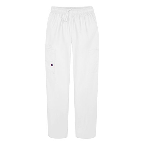 Sivvan Womenâ€™s Scrubs Drawstring Cargo Pants (Available in 12 Colors) - S8200 - White - L