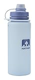 Nathan NS4326 Flexshot Soft Silicone 24 oz Narrow & Wide Mouth Bpa Free Water Bottle, Kentucky Blue