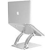 Nulaxy Laptop Stand, Ergonomic Adjustable Laptop Riser Computer Laptop Stand Compatible with Apple MacBook, Air, Pro, Dell XPS, HP, Samsung, Lenovo, All Laptops 10-17.3", Supports Up to 22 Lbs -Silver