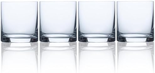 Circleware Soiree Heavy Base Whiskey Glass Drinking Glasses, Set of 4, Entertainment Dinnerware Glassware for Water, Juice, Beer Bar Liquor Dining Decor Beverage Cups Gifts, 14.8 oz, Bohemia DOF
