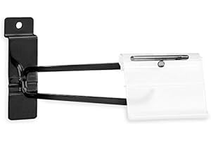 ONLY GARMENT RACKS 10" Black Slatwall Scanner Hooks w/Label Holders (Box of 25)