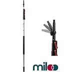 6 to 24 Foot Telescopic Extension Pole by Miloo - Retractable Pole Great for Window Cleaning, Paint Roller Extender, Duster Pole, Hanging Lights, Gutter Cleaning & Light Bulb Changing