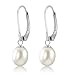 Freshwater Cultured Pearl Drop Earrings Sterling Silver Leverbacks 8mm