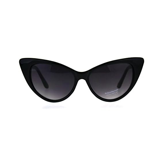 Womens-Classic-Mod-Gothic-Cat-Eye-Plastic-Sunglasses-Black