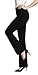 MOVING DEVICE Women's Dress Pant w/Buttons | Straight & Slim Trousers for Work & Casual Wear | Black