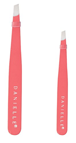 Soft Touch Slant and Point Stainless Steel Tweezers, Coral