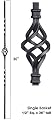 36" x 1/2" Single Basket Iron Balusters Iron Spindles Metal Stair Parts Hollow. Satin Black (Pack of 20PCS)