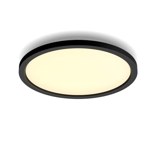 Philips Hue Aurelle Ceiling Light, Round Panel, Black