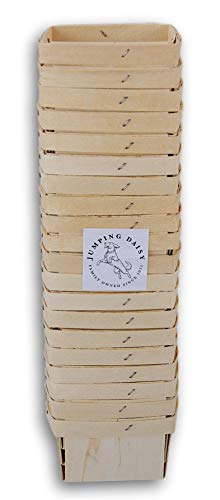 Jumping Daisy Pint Square Vented Wooden Berry Baskets - Set of 20