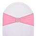 Pack of 50 Stretch Spandex Chair Sashes for Christmas Wedding Party Banquet Decoration Elastic Bulk Chair Cover with Buckle Engagement Event Birthday Graduation Meeting Pink……