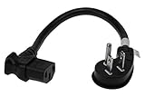 SF Cable 1ft Ultra Low Profile Angle NEMA 5-15P to C13 Right Angle with 18/3 AWG SJT (IEC320 C13 to NEMA 5-15P)