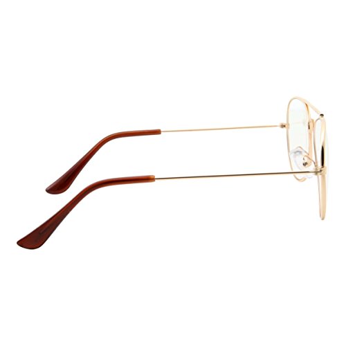 Kids Fake Aviator Eye Glasses Clear Lens Children's Non Prescription (Age 3-10), Gold