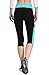 Neonysweets Womens Yoga Capri Tights Running Fitness Pants Leggings Black Aqua M