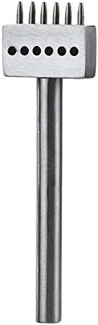 Finmind 5mm 6 Prong Metal Diamond Lacing Stitching Chisel Punch DIY Leather Hole Punch Leather Craft Tools Kit