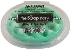The Soap Story Massaging Soap Sponge Mint & Tea Tree 100% Vegan Friendly