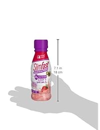SlimFast Advanced Nutrition Strawberries & Cream Shake – Ready to Drink Meal Replacement – 20g of Protein – 11 fl. oz. Bottle – 4 Count