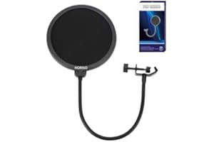 HORNO Professional Microphone Filter Screen-Mic Pop Blocker Mask Shield Screen with Flexible Gooseneck Mount