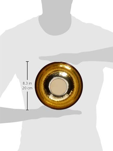 Circleware 09321 Metro Metal Serving Mixing Fruit Bowl, Home and Kitchen Decoration Dish Serveware for Salad, Cake, Ice Cream, Dessert, Food, Punch, Beverage, Best Selling Gifts, 7.8" x 3.15", Gold - Thumbnail 4