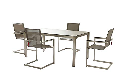 Gravidus 5-teilige Gartengarnitur mit Freischwingern, Taupe – Bild 3