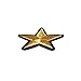 20Pack 3.6cm Gold Star Patches Iron on or Sew on Patches Embroidered Badge Motif Applique Sticker Patch Compatible Clothing Jeans T-Shirt