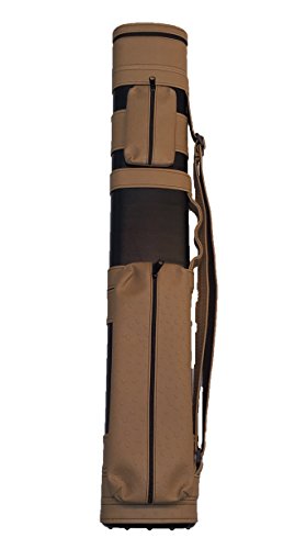 Giuseppe 2 x 4 Pool Cue Custom Carry Case - Tan/Black 2 Butt 4 Shaft
