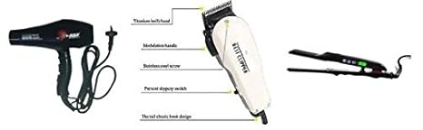 Ias Professional Black Hair Dryer And Flat Iron Ceramic Hair